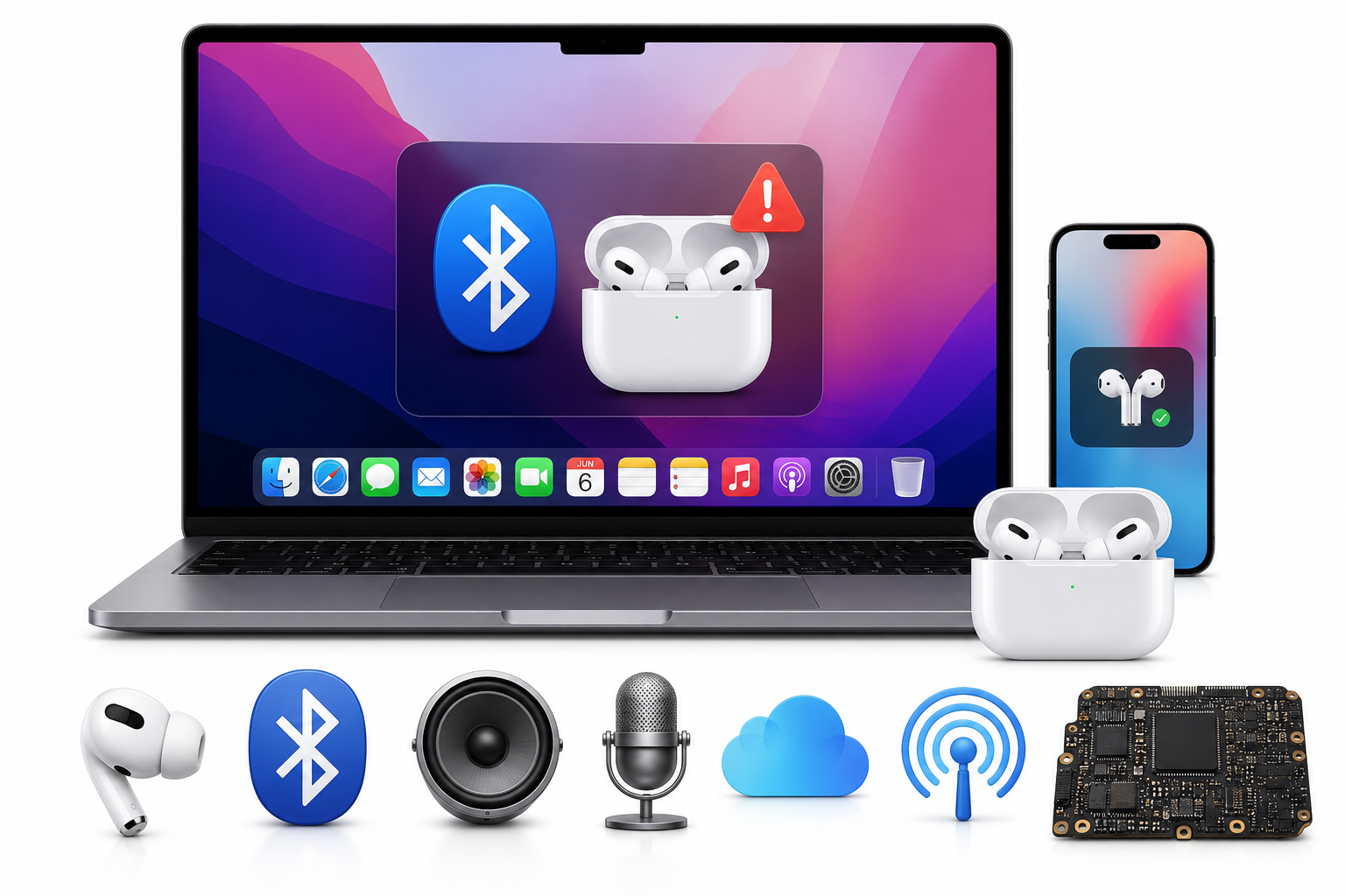 MacBook Pro Retina / Intel не видит AirPods — диагностика в Харькове