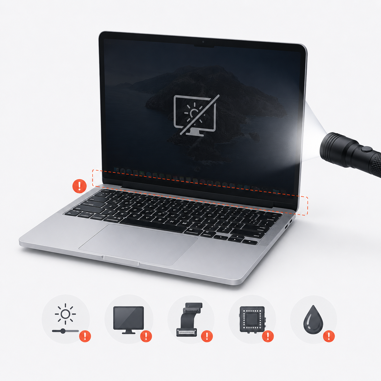 Не работает подсветка экрана MacBook Pro Retina Intel — ремонт в Харькове