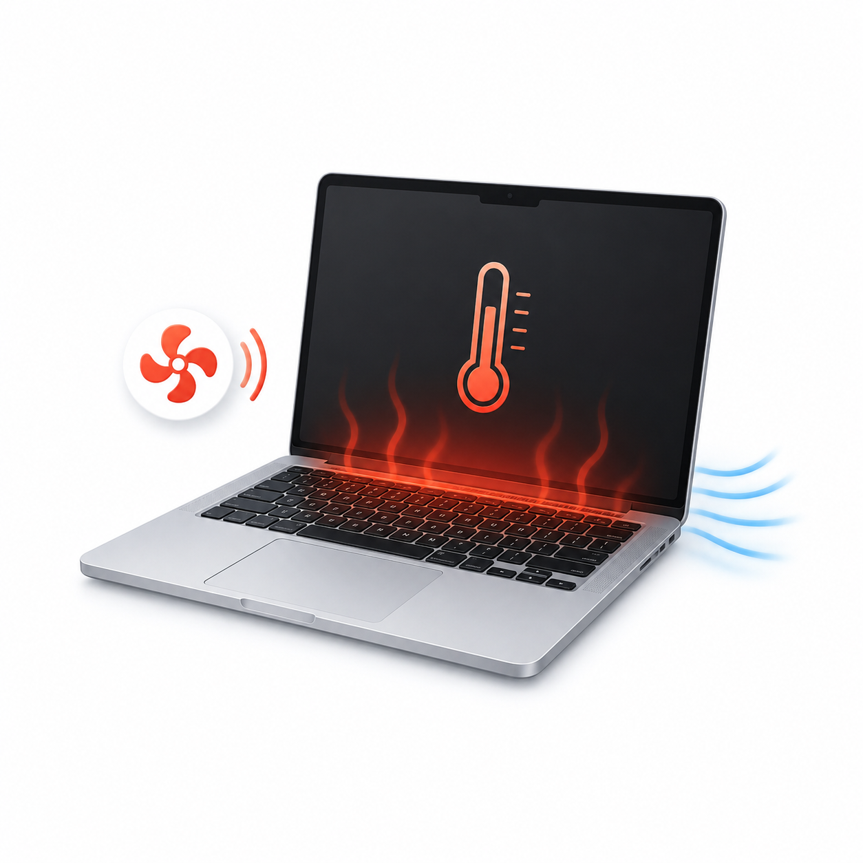 MacBook Air греется и шумит — чистка системы охлаждения в Харькове