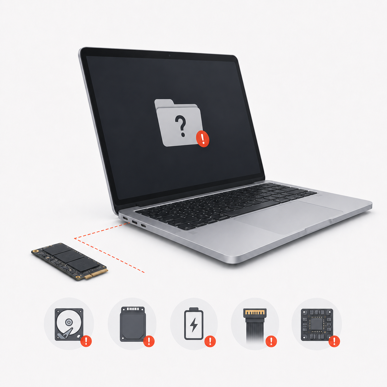 Папка со знаком вопроса на MacBook Pro Retina Intel — ремонт в Харькове
