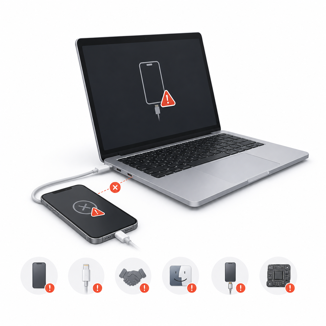 MacBook Pro Retina / Intel не видит iPhone — диагностика в Харькове