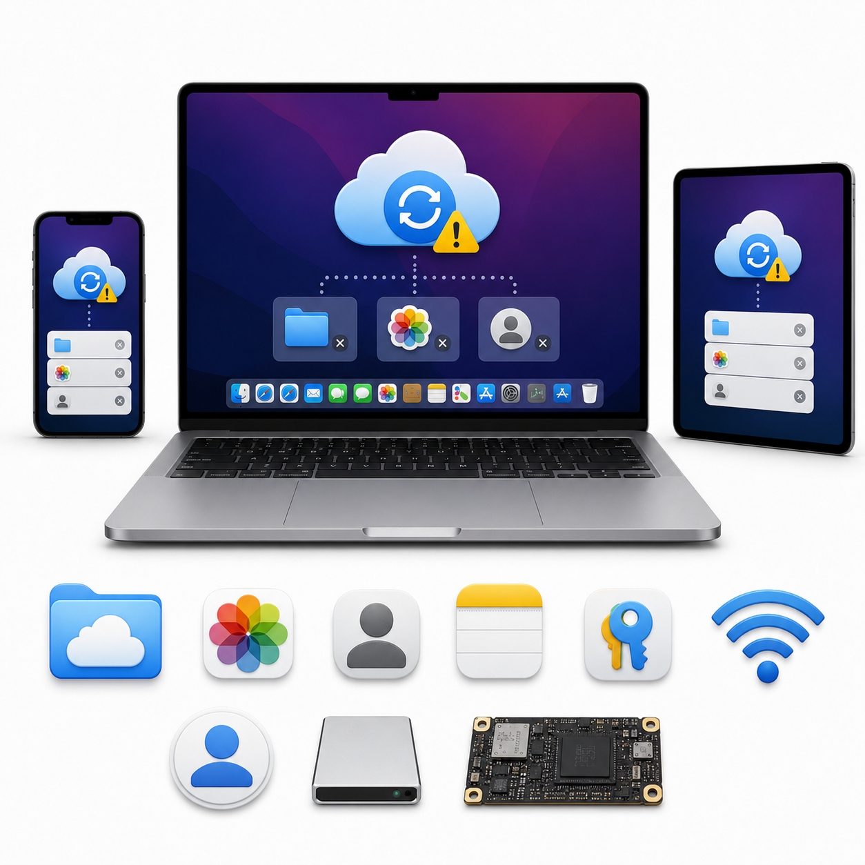 MacBook Pro Retina Intel не синхронизируется с iCloud — ремонт в Харькове