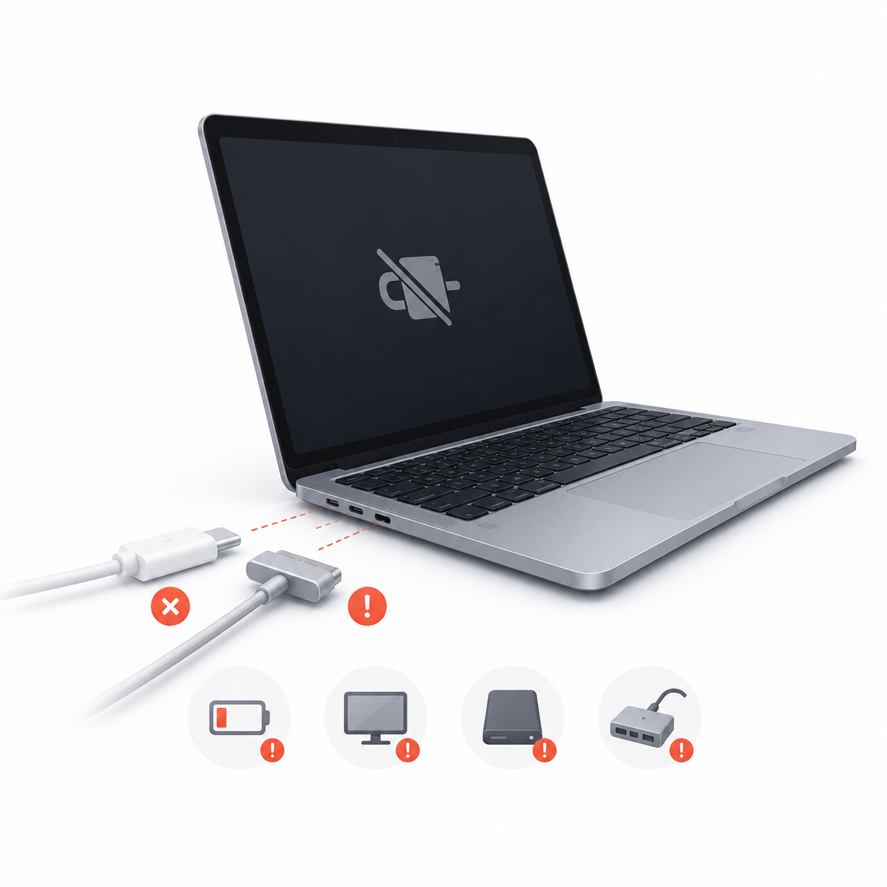 MacBook Air ремонт USB-C и MagSafe — диагностика портов в Харькове