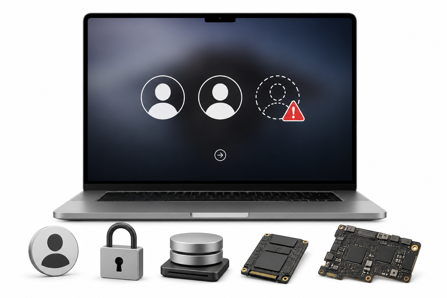 MacBook Pro Retina Intel не видит пользователя — ремонт в Харькове