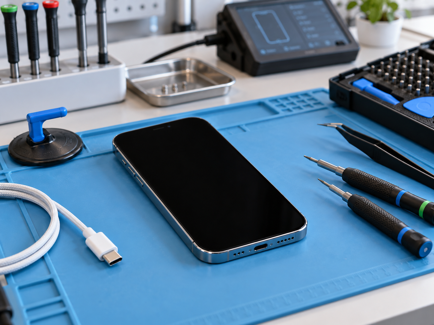 iPhone 15 не включается — диагностика питания USB-C и дисплея