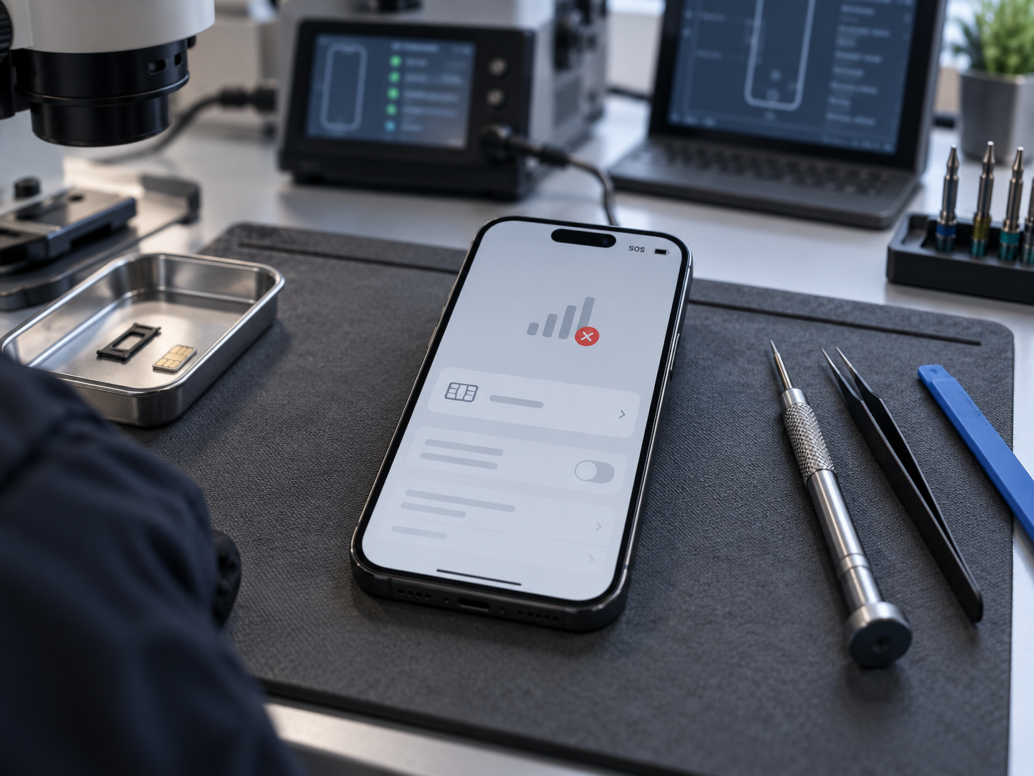 iPhone 15 не ловит сеть — диагностика SOS eSIM и мобильной связи