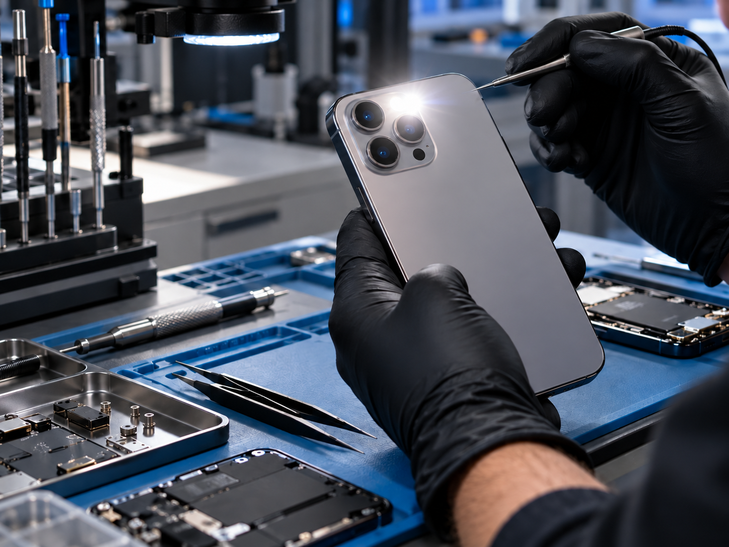 Диагностика вспышки и фонарика iPhone 16 Plus